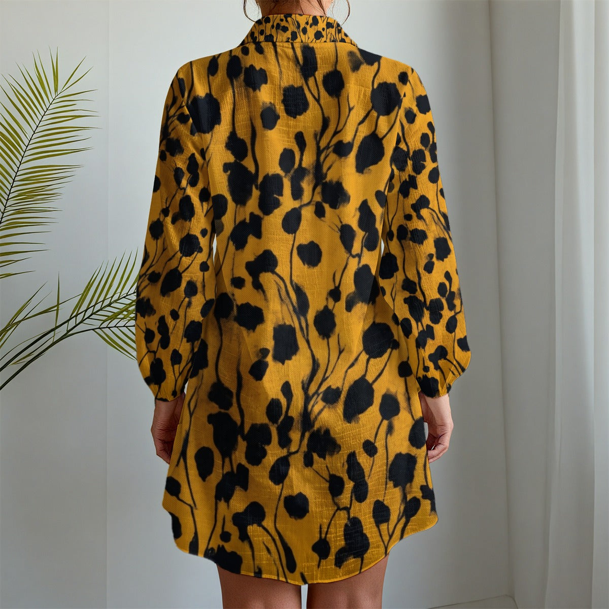 All-Over Print Women's Long Sleeve Shirt Dress