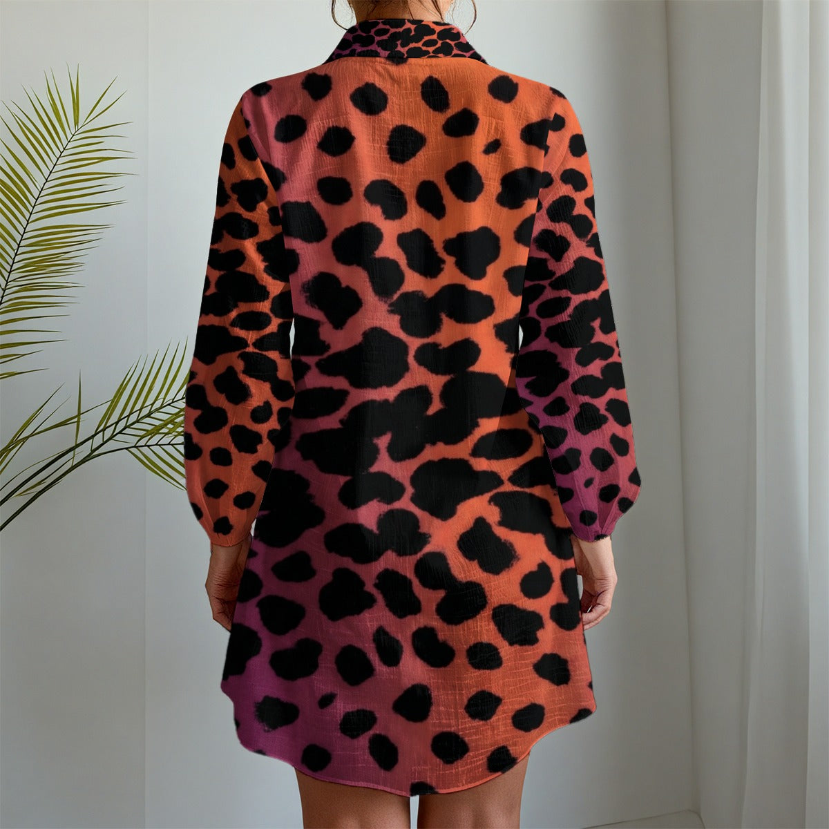 All-Over Print Women's Long Sleeve Shirt Dress