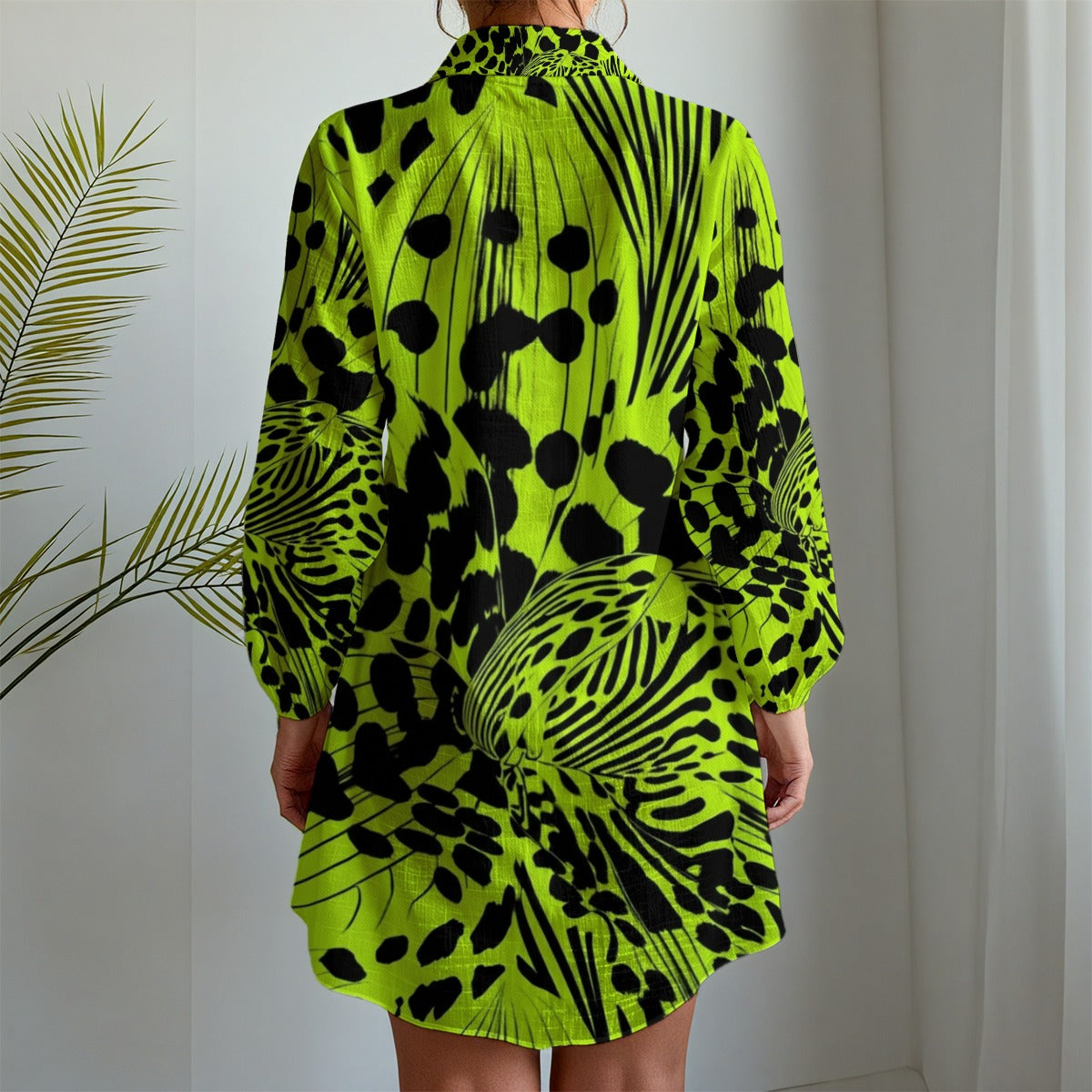 All-Over Print Women's Long Sleeve Shirt Dress
