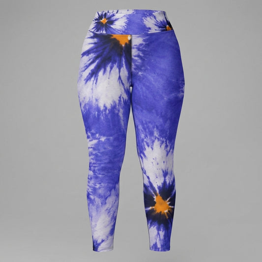 Leggings in the Sorbet Delft Blue print, product cutout on a white background.
