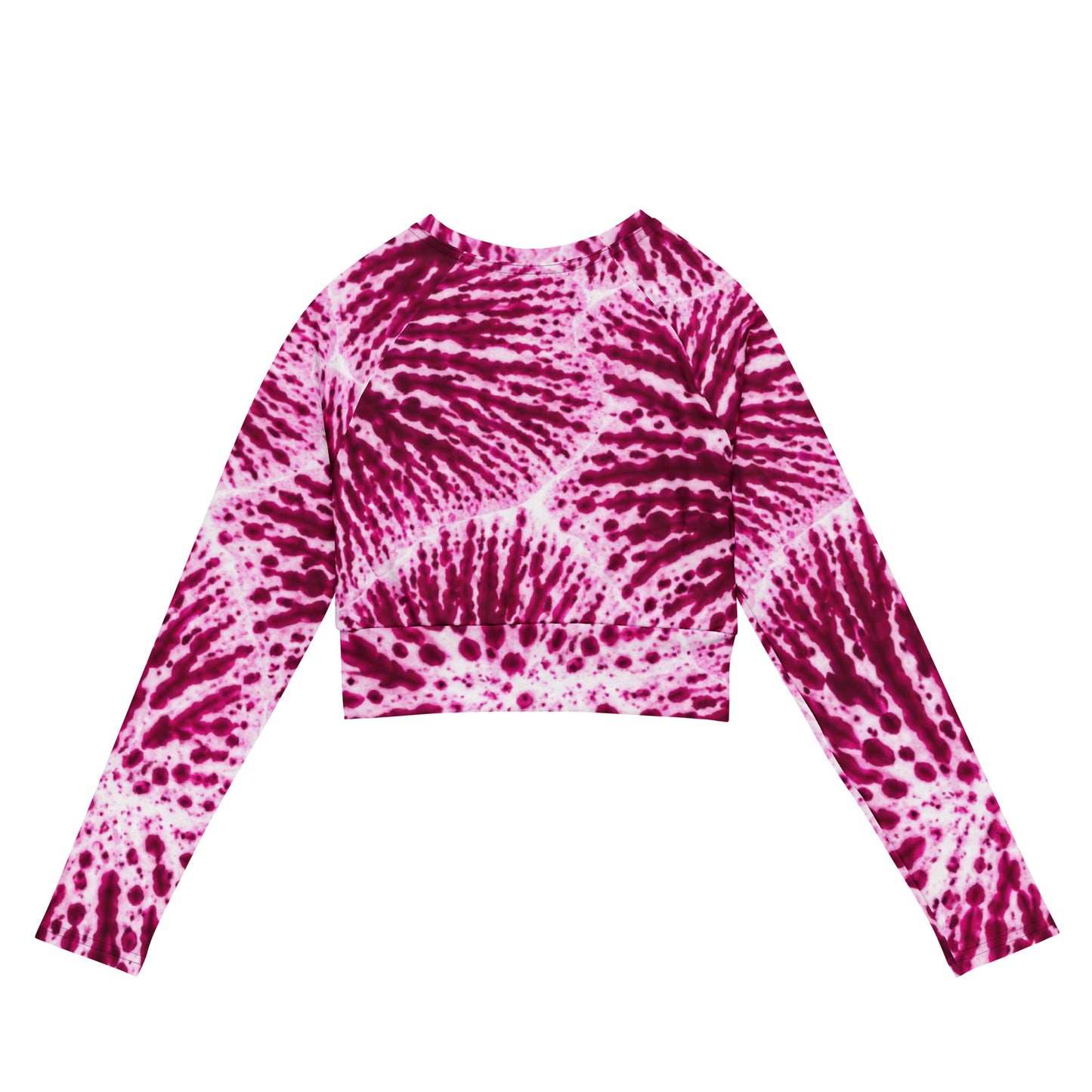 Phalaenopsis Orchid Long Sleeve Crop Top - back view
