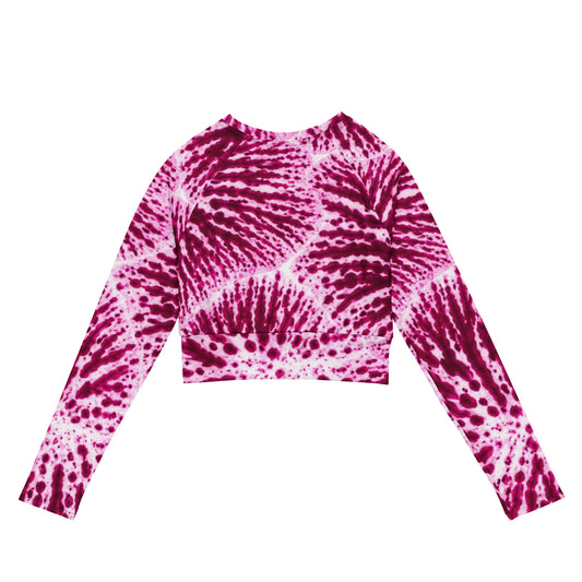 Phalaenopsis Orchid Long Sleeve Crop Top - back view