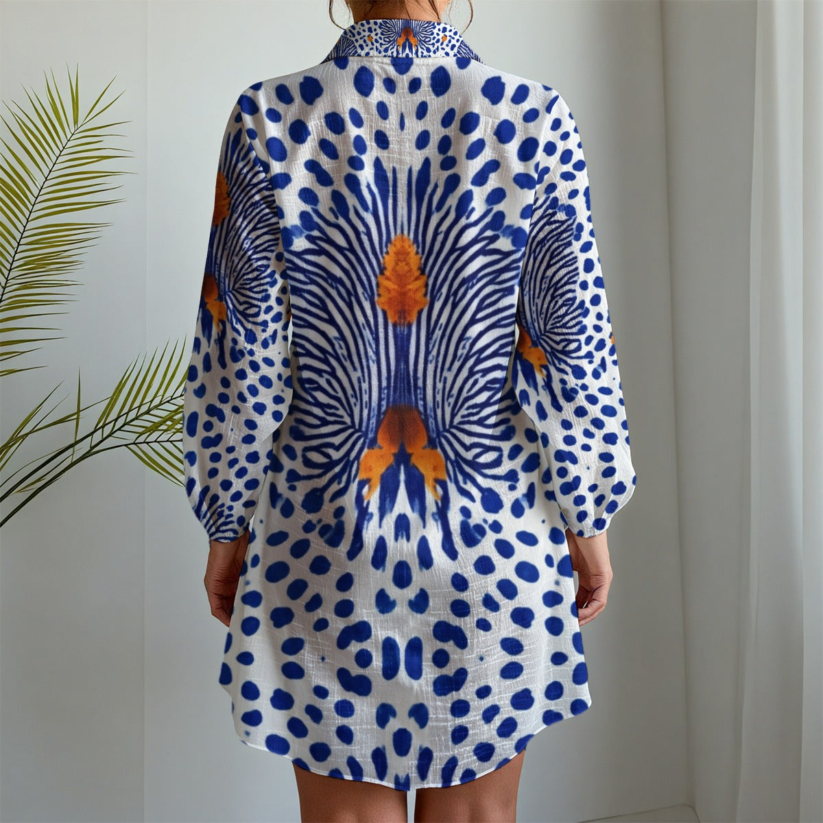 All-Over Print Women's Long Sleeve Shirt Dress