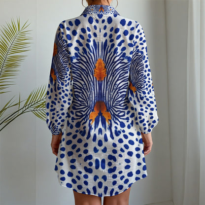 All-Over Print Women's Long Sleeve Shirt Dress