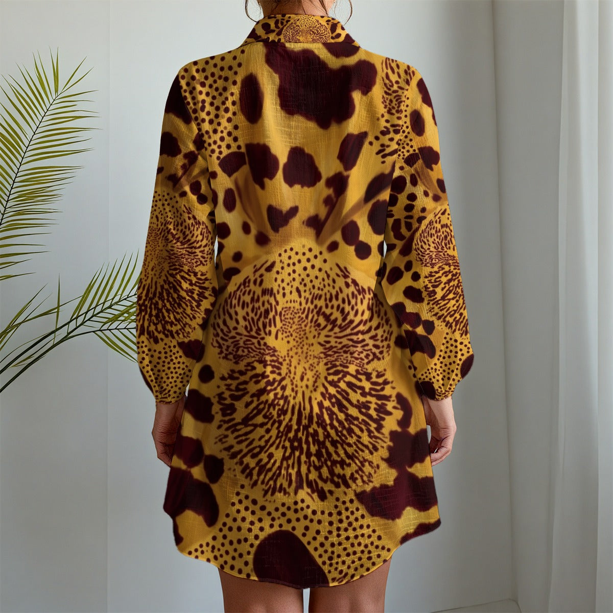 All-Over Print Women's Long Sleeve Shirt Dress