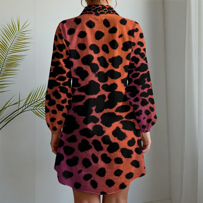 All-Over Print Women's Long Sleeve Shirt Dress