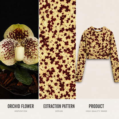 Godefroyae Orchid Long Sleeve Crop Top - lifestyle photo