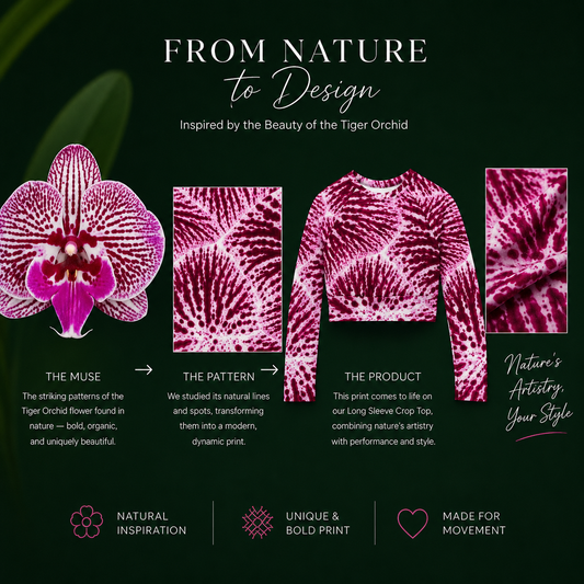 Long Sleeve Crop Top Phalaenopsis Orchid
