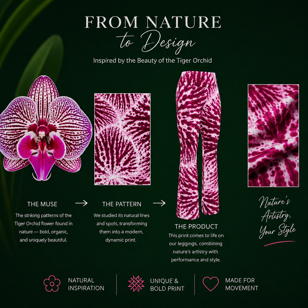 Phalaenopsis Orchid Flare Leggings