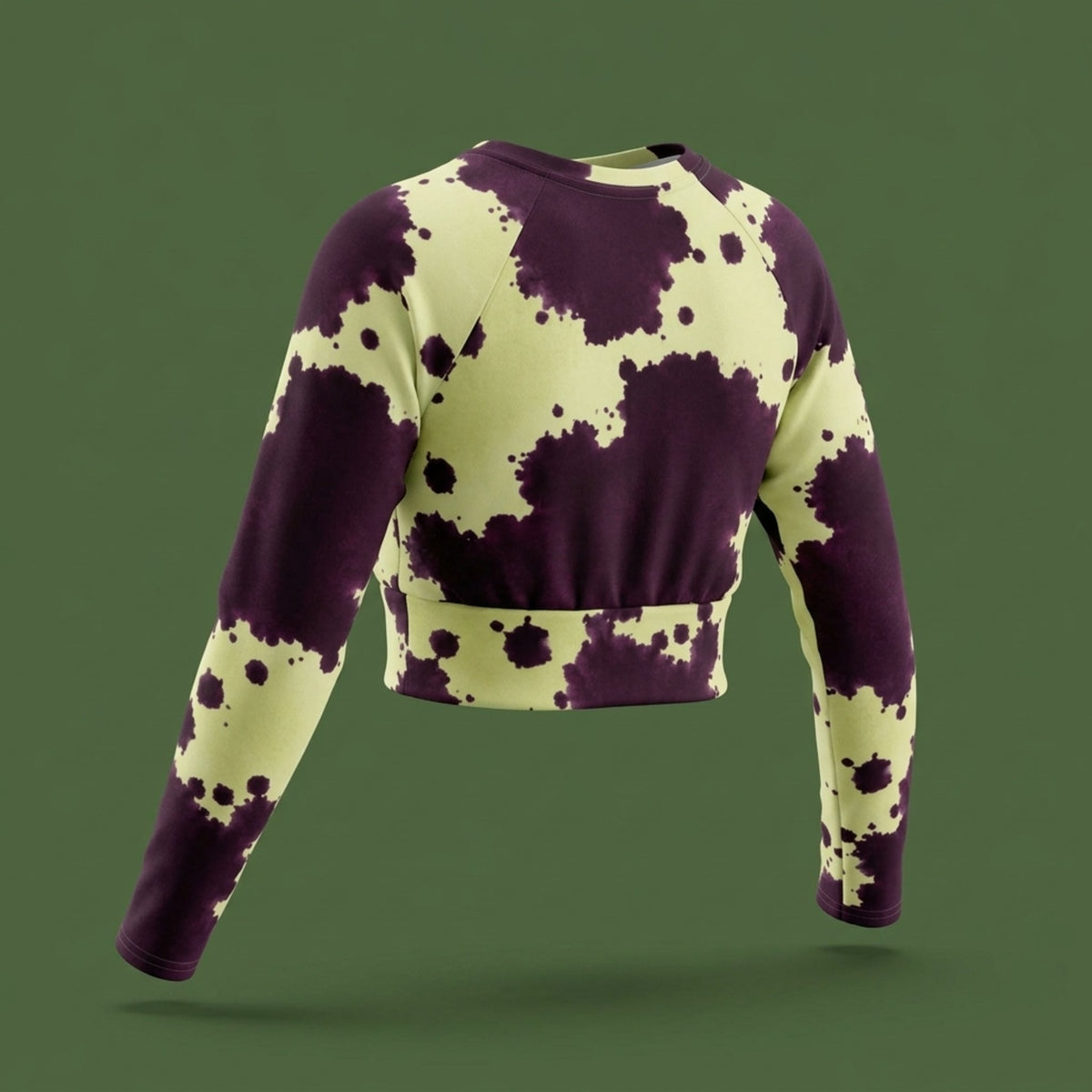 Autumn Fest Orchid Long Sleeve Crop Top – abstract print from the real flower, image 6