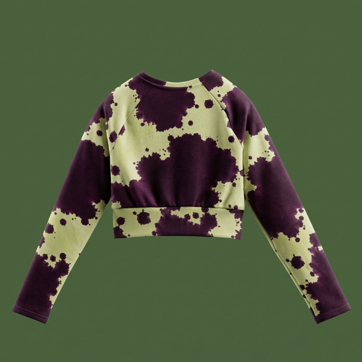 Autumn Fest Orchid Long Sleeve Crop Top – abstract print from the real flower, image 7