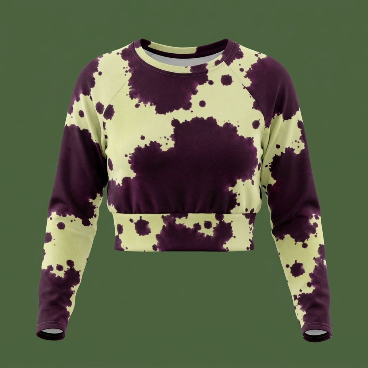 Autumn Fest Orchid Long Sleeve Crop Top – abstract print from the real flower, image 9