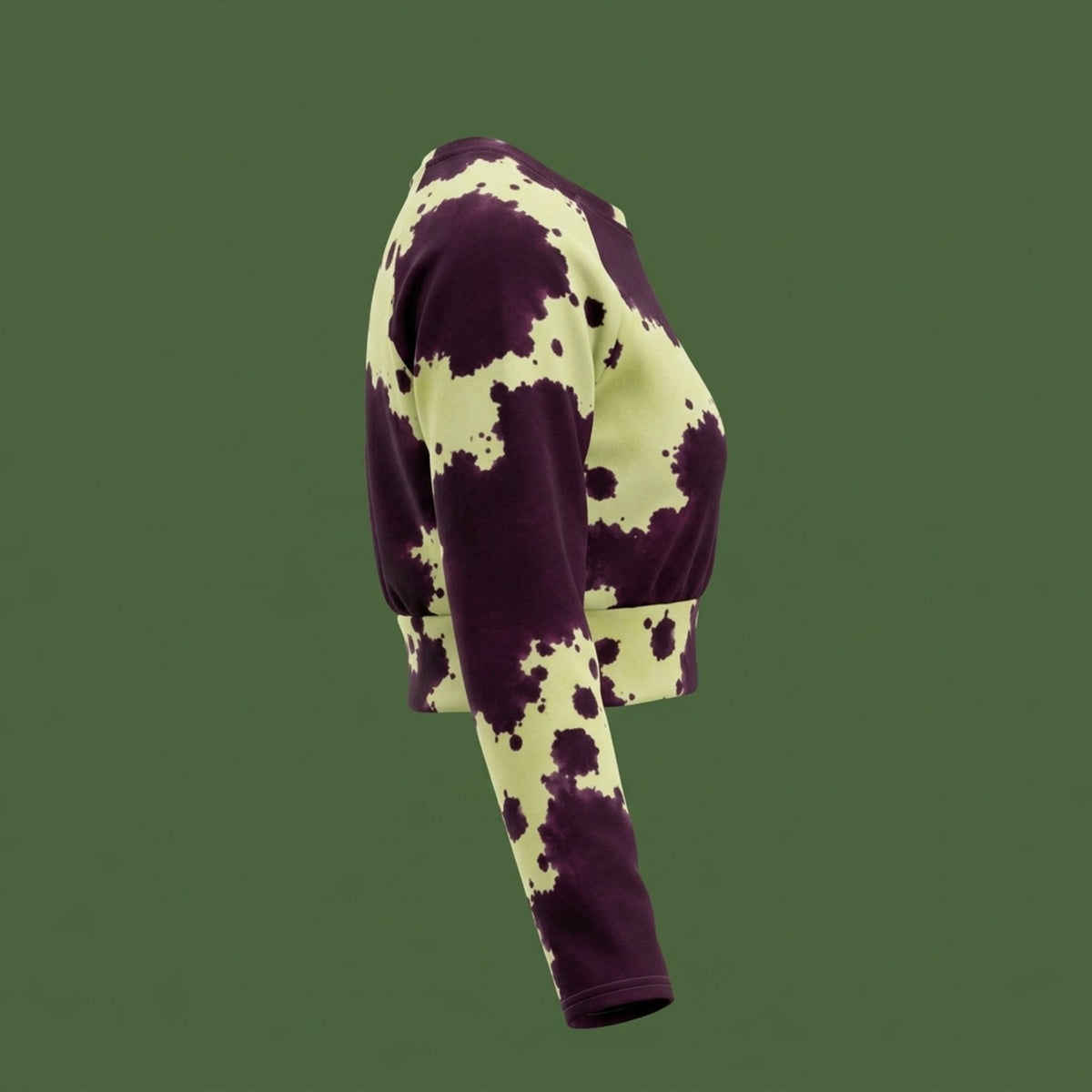 Autumn Fest Orchid Long Sleeve Crop Top – abstract print from the real flower, image 10