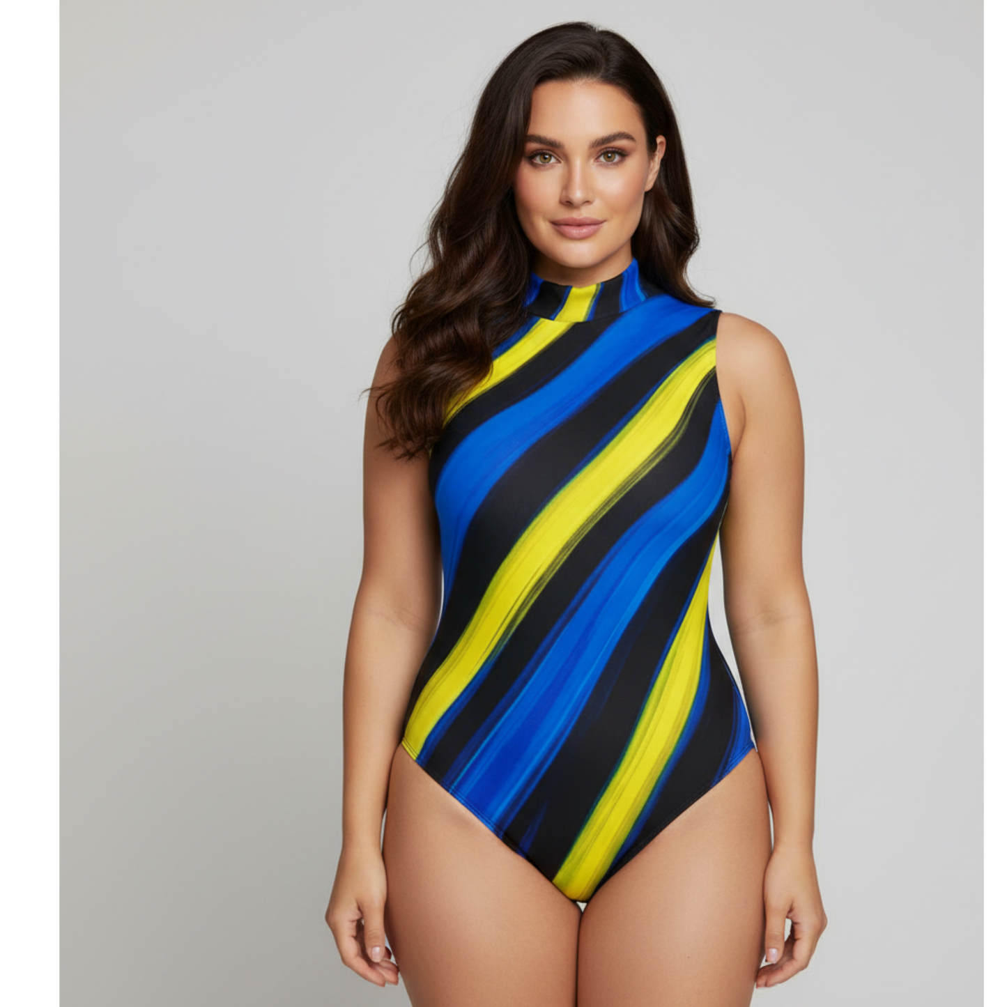The Royal Angelfish — High-Neck One-Piece Swimsuit