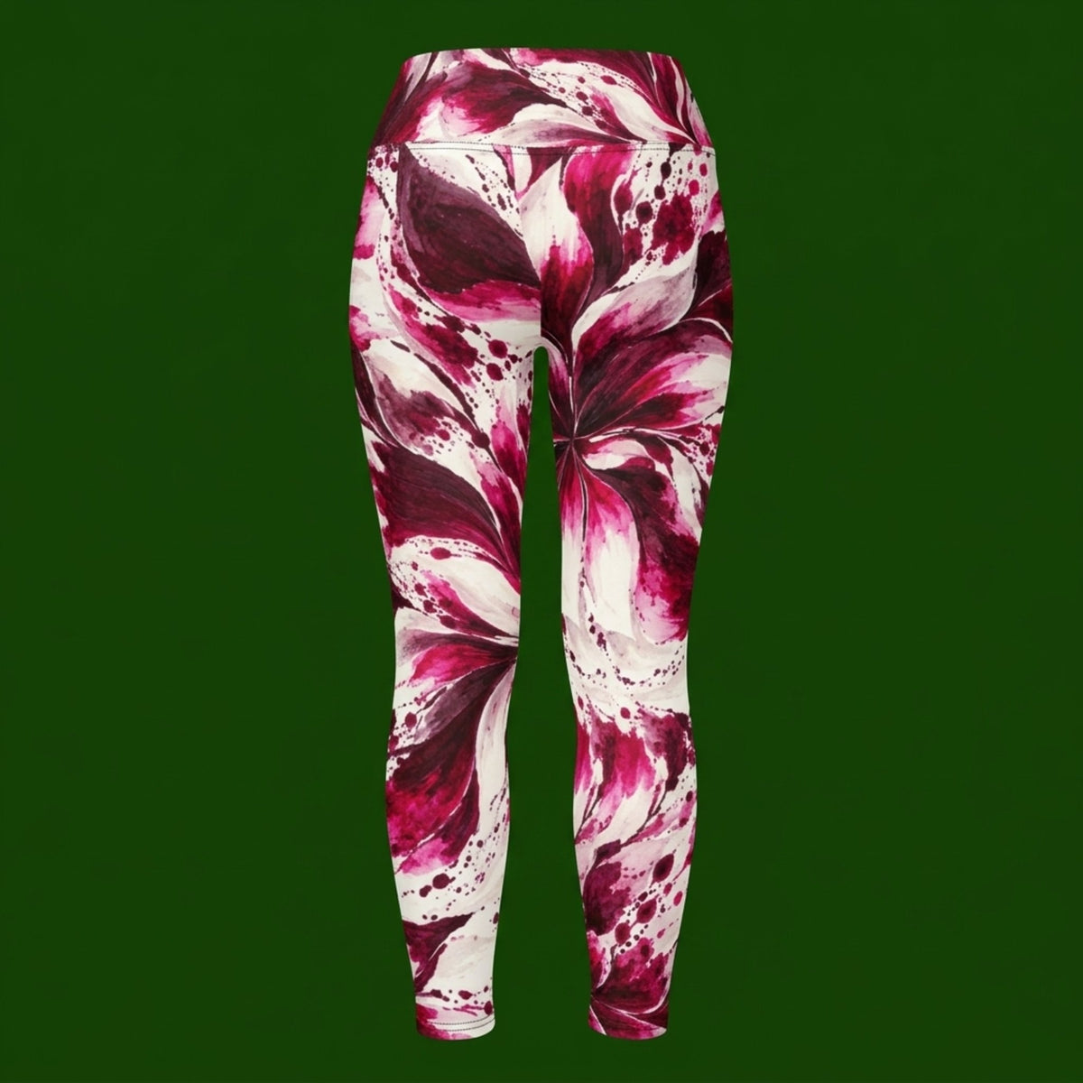 Tartan Dahlia Plus Size Leggings – abstract print from the real flower, image 5