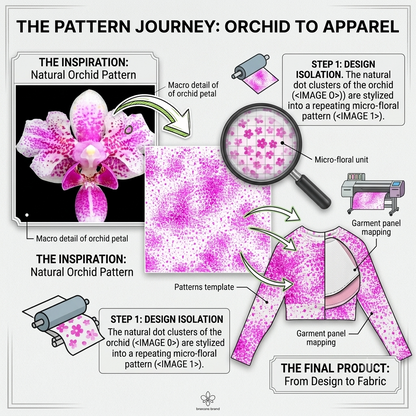 Pale Face Clown orchid Recycled long-sleeve crop top