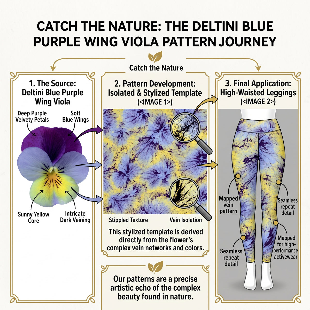 Deltini Blue Purple Wing Viola Leggings