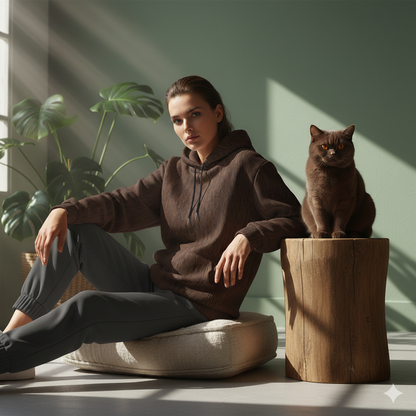 THE COCOA ARISTOCRAT // CHOCOLATE BRITISH SHORTHAIR HOODIE