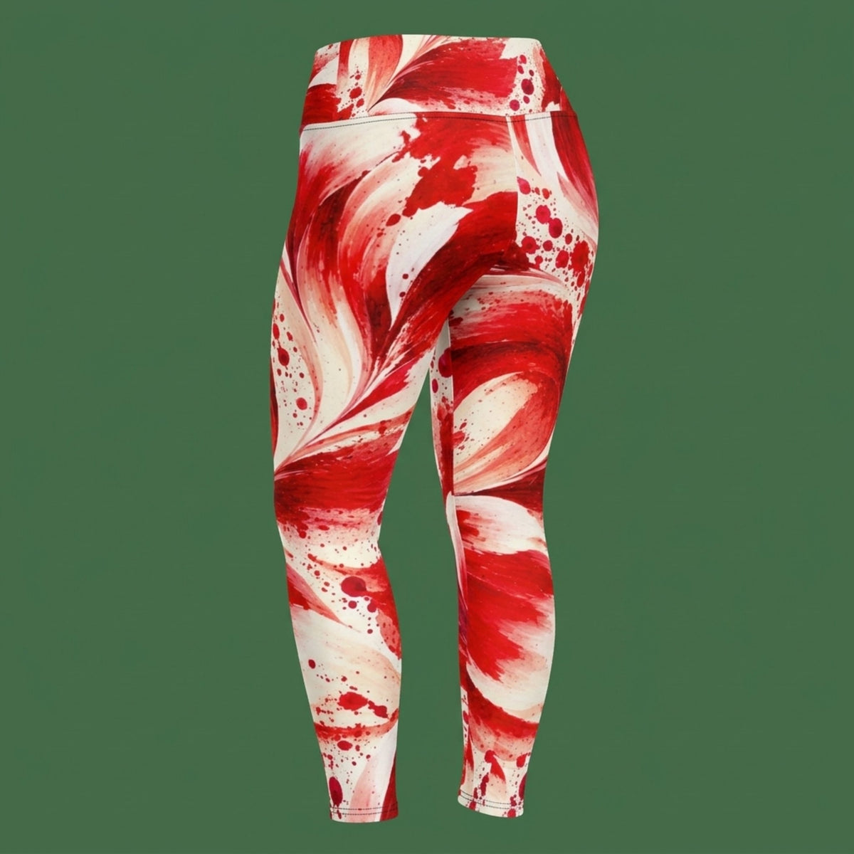 Davos Dinnerplate Dahlia Plus Size Leggings – abstract print from the real flower, image 4
