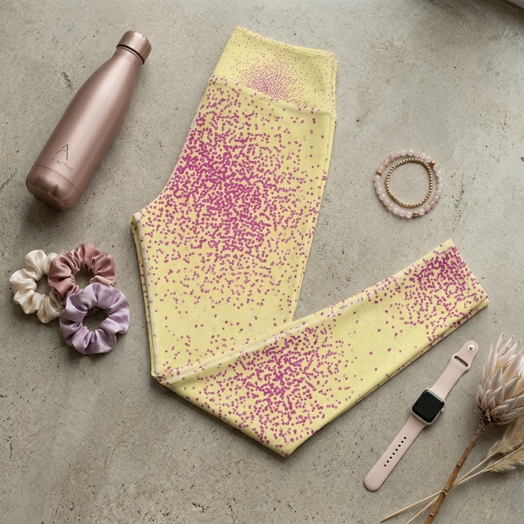 Leggings in the Dust Bunny Orchid (deep burgundy) print, studio product shot (view 4).