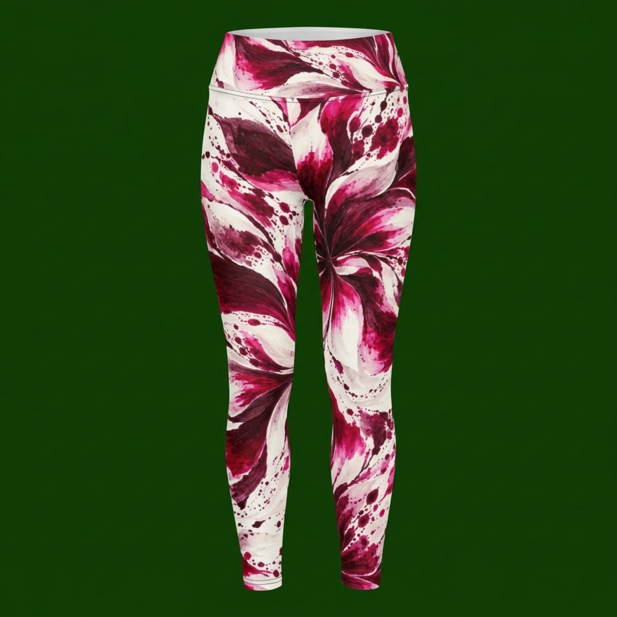 Tartan Dahlia Plus Size Leggings – abstract print from the real flower, image 6