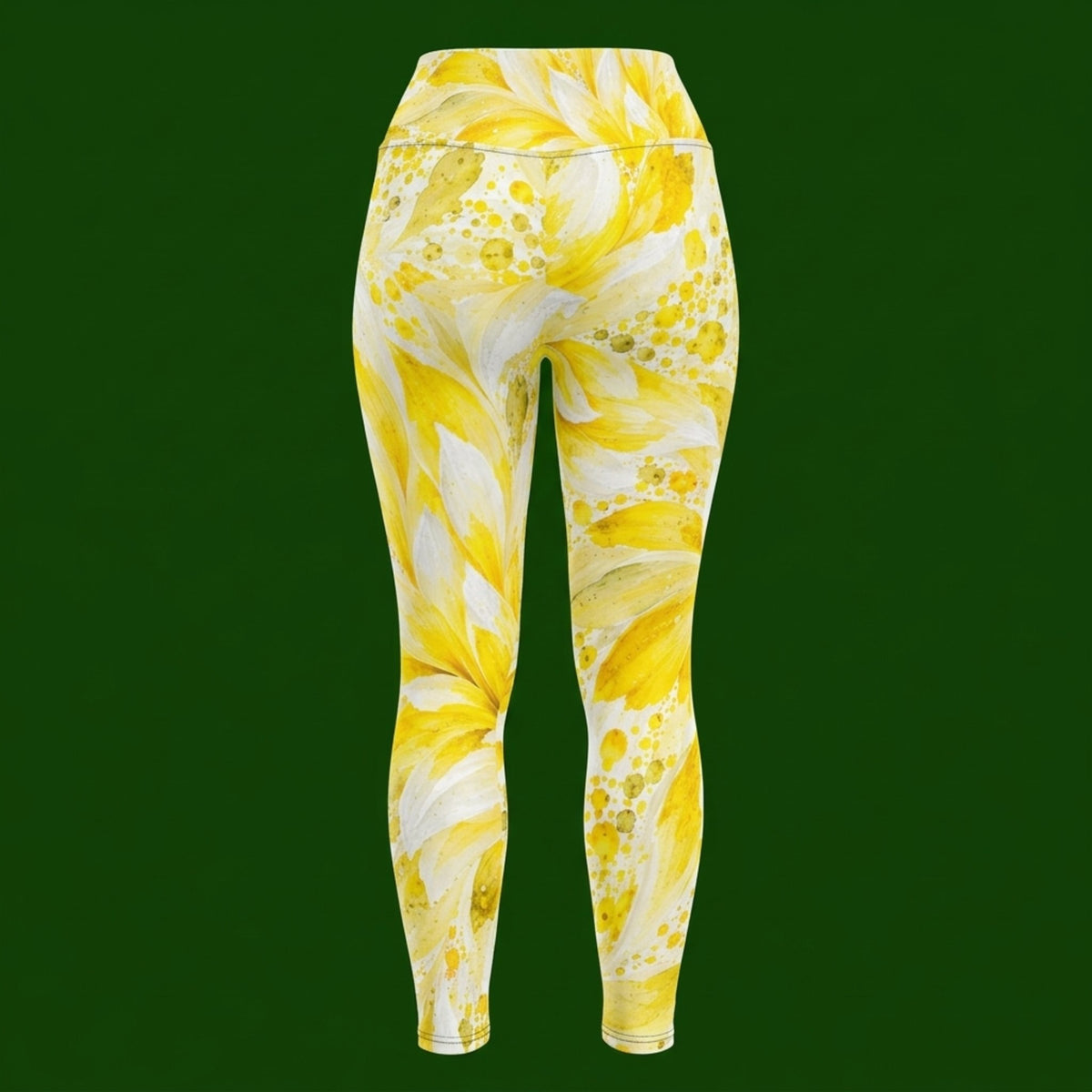 Grand Prix Dahlia Plus Size Leggings – abstract print from the real flower, image 2