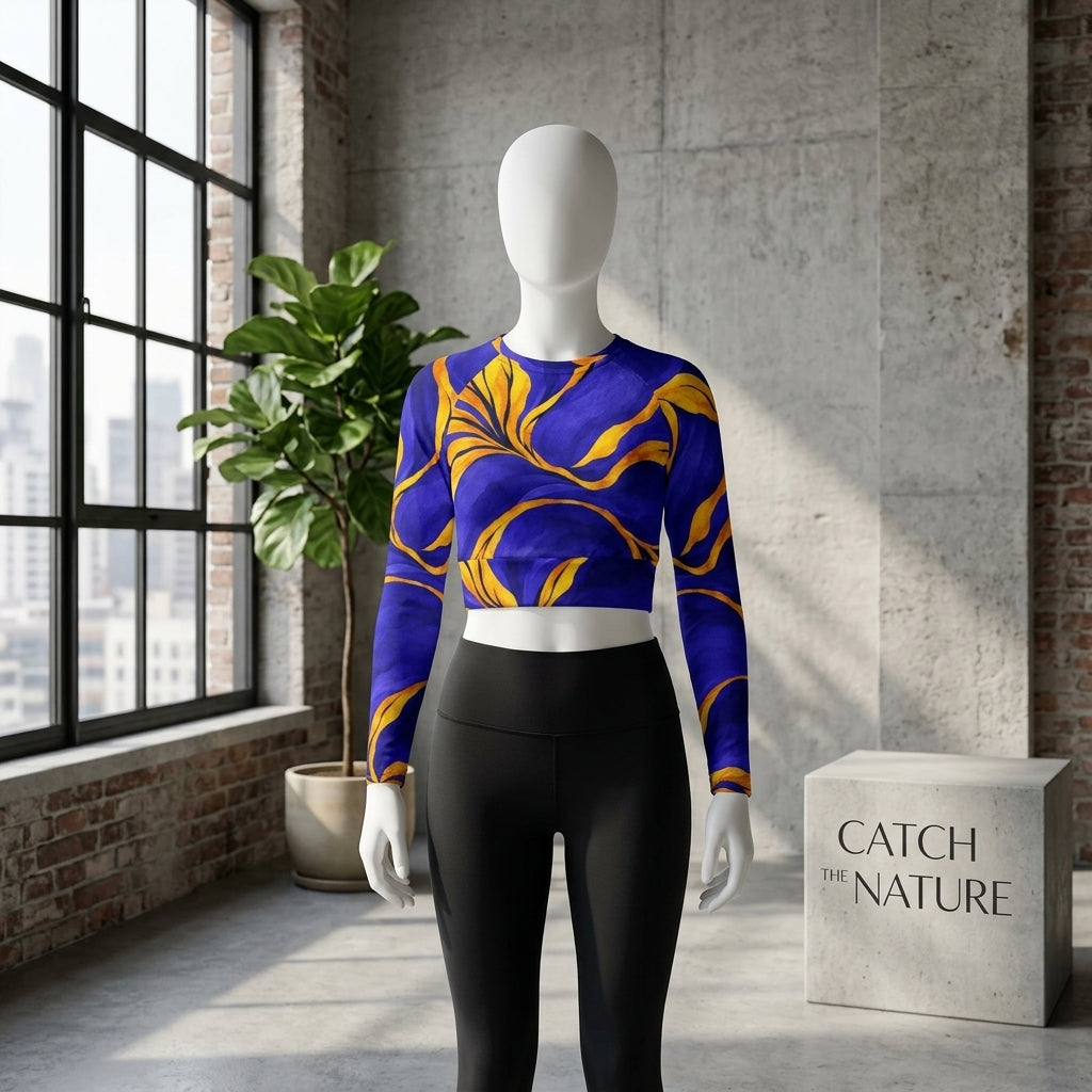 Mannequin wearing matching crop top and leggings set