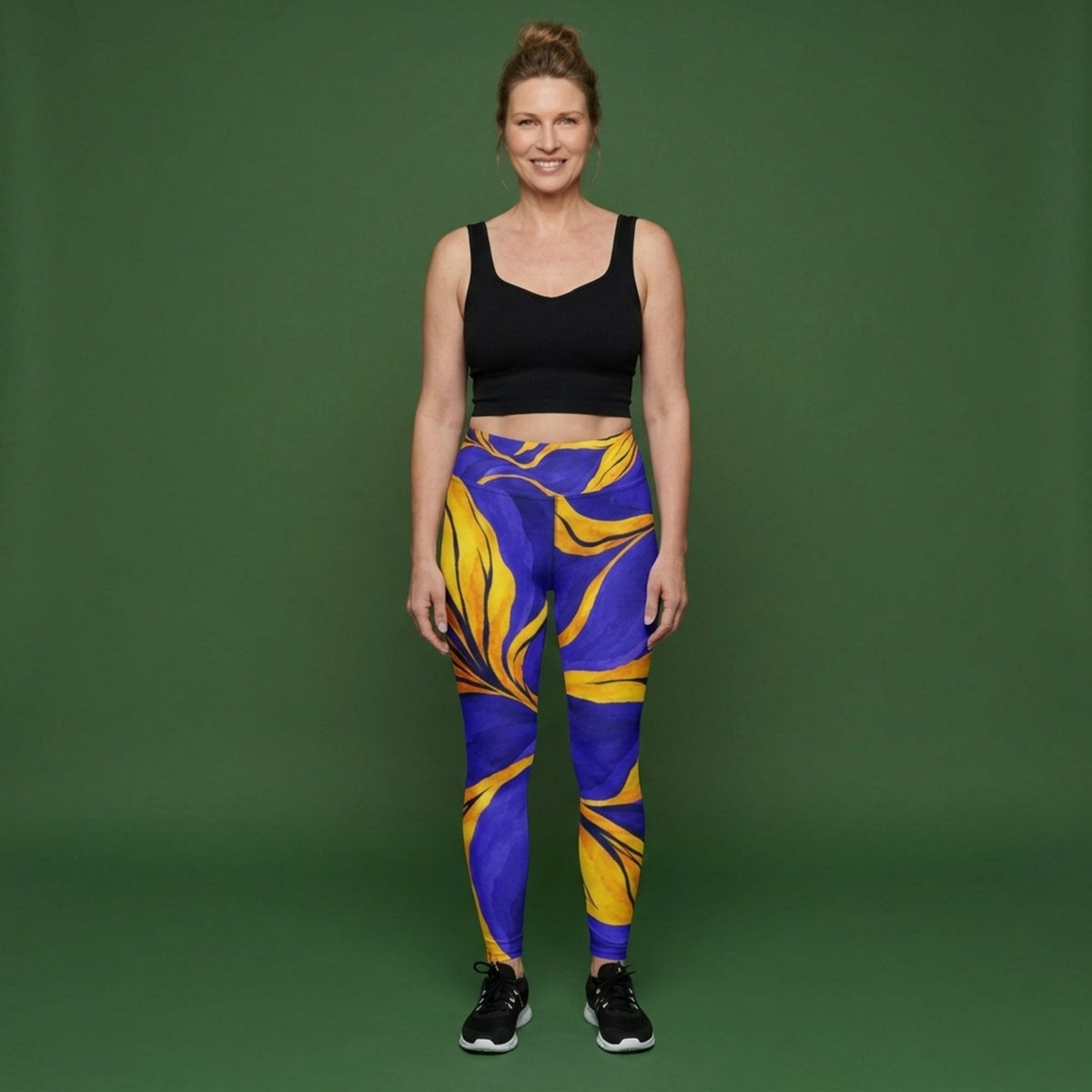 Sorbet Morpho Viola Leggings – abstract print from the real flower, image 4