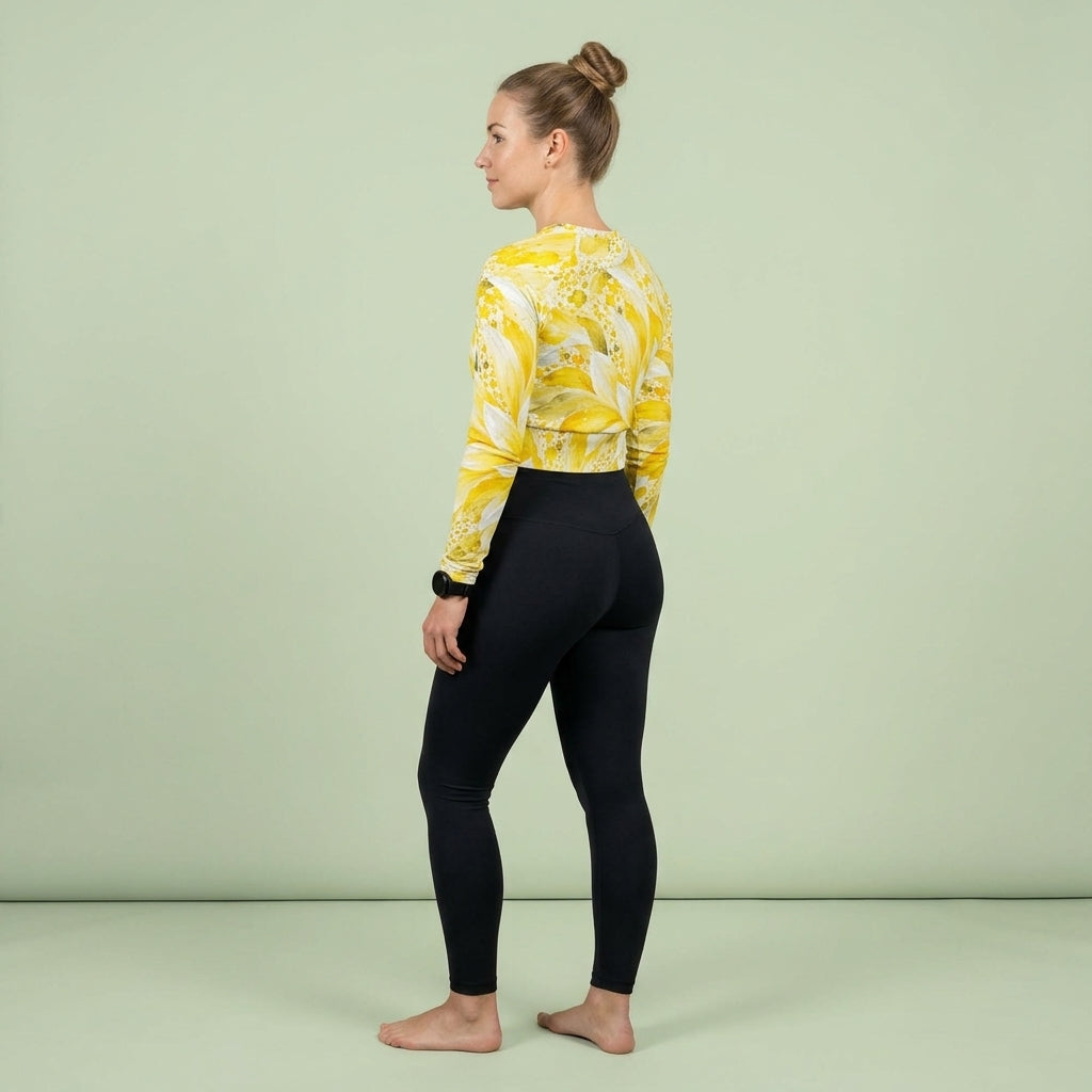 Grand Prix Dahlia Long Sleeve Crop Top
