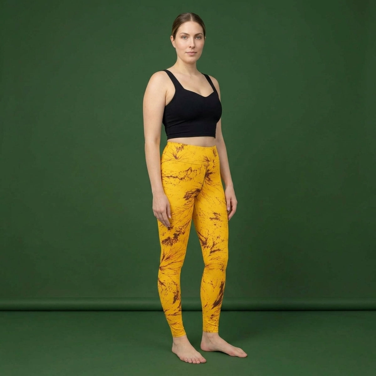 Sorbet Honeybee Viola Leggings – abstract print from the real flower, image 1