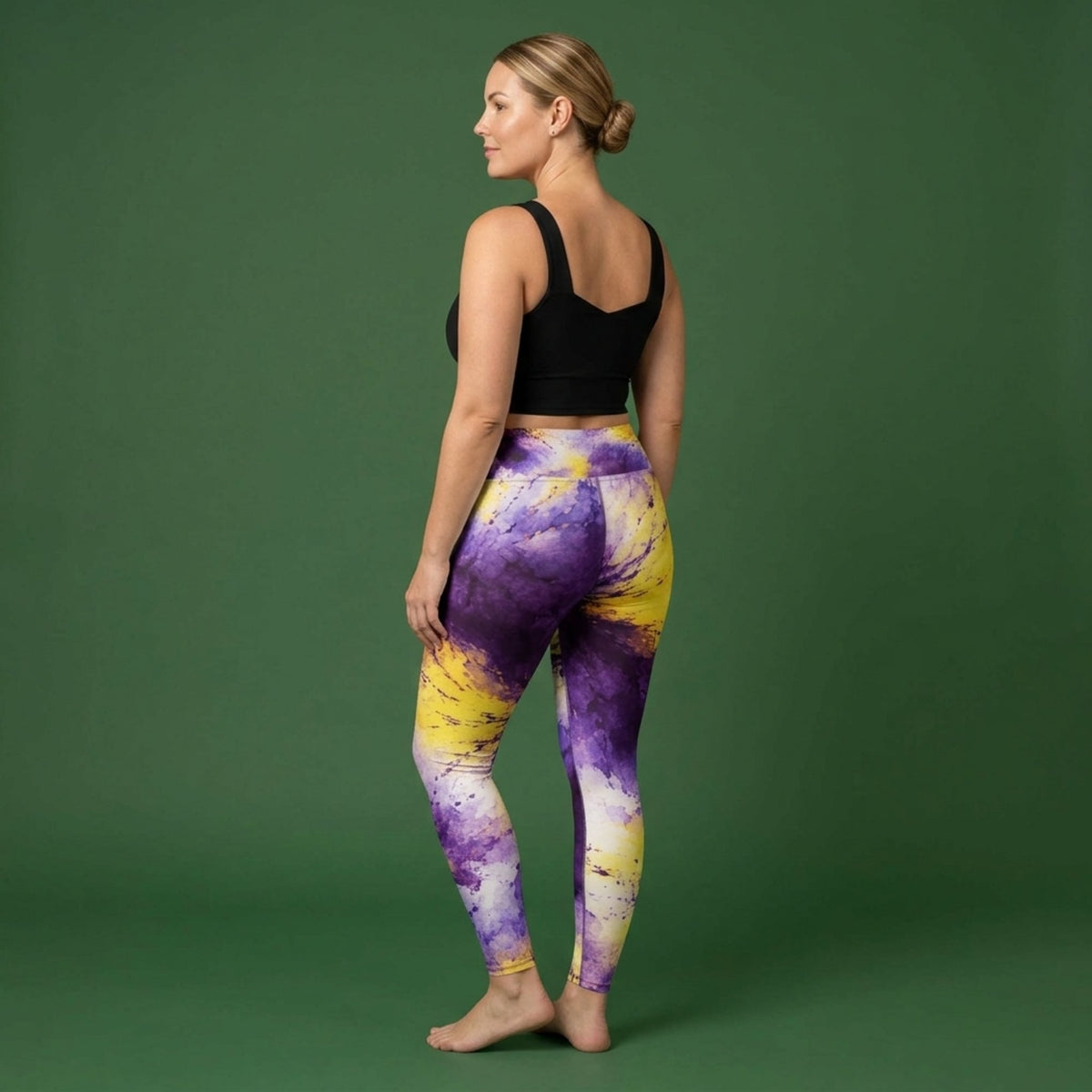 Sorbet Midnight Glow Viola Leggings – abstract print from the real flower, image 2