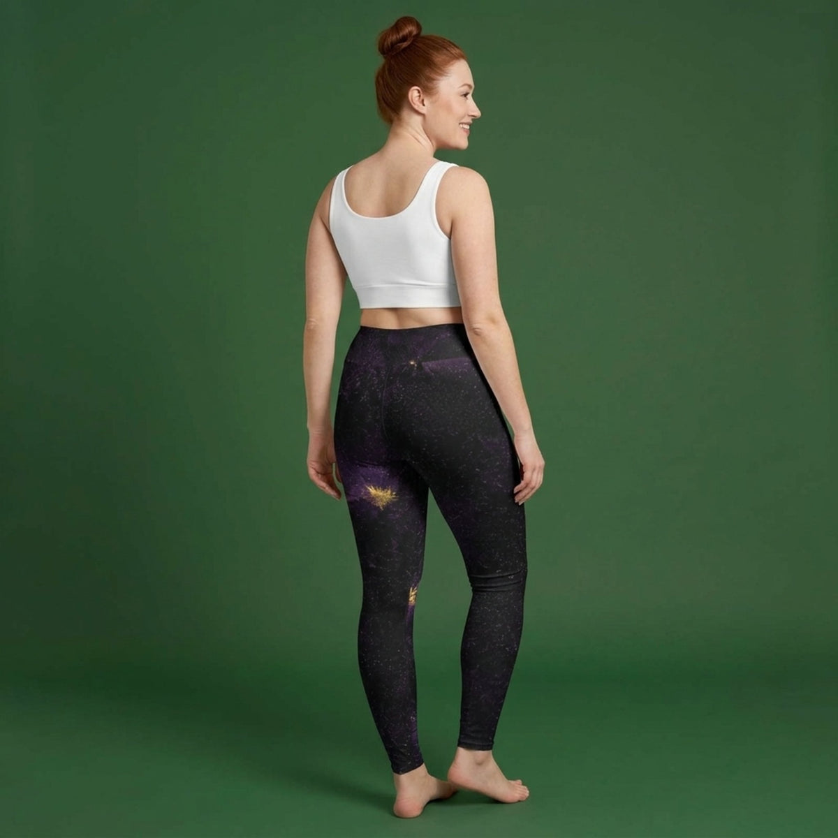 Sorbet Black Delight Viola Leggings – abstract print from the real flower, image 2