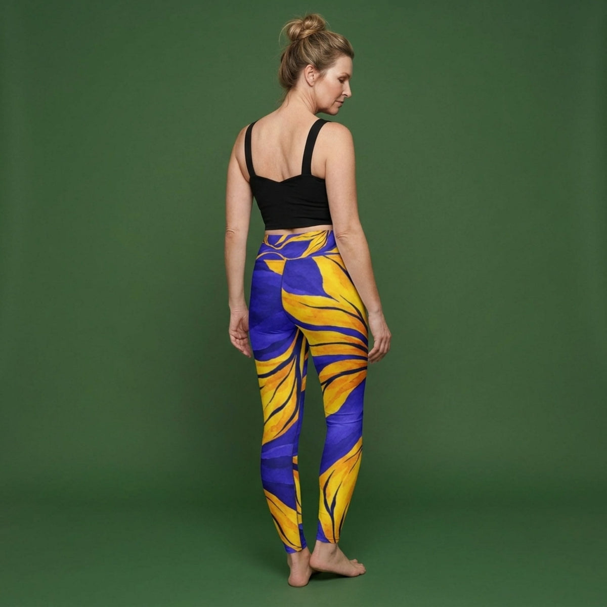 Sorbet Morpho Viola Leggings – abstract print from the real flower, image 2