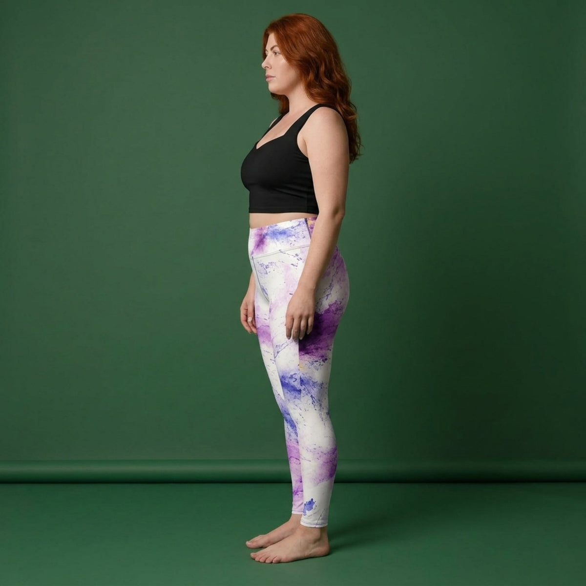Sorbet Pink Halo Viola Leggings – abstract print from the real flower, image 6