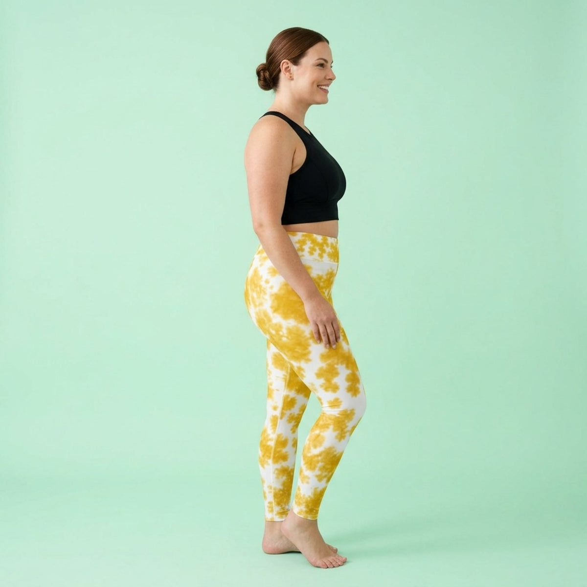 Rancho Bariloche Orchid Yoga Leggings – abstract print from the real flower, image 1