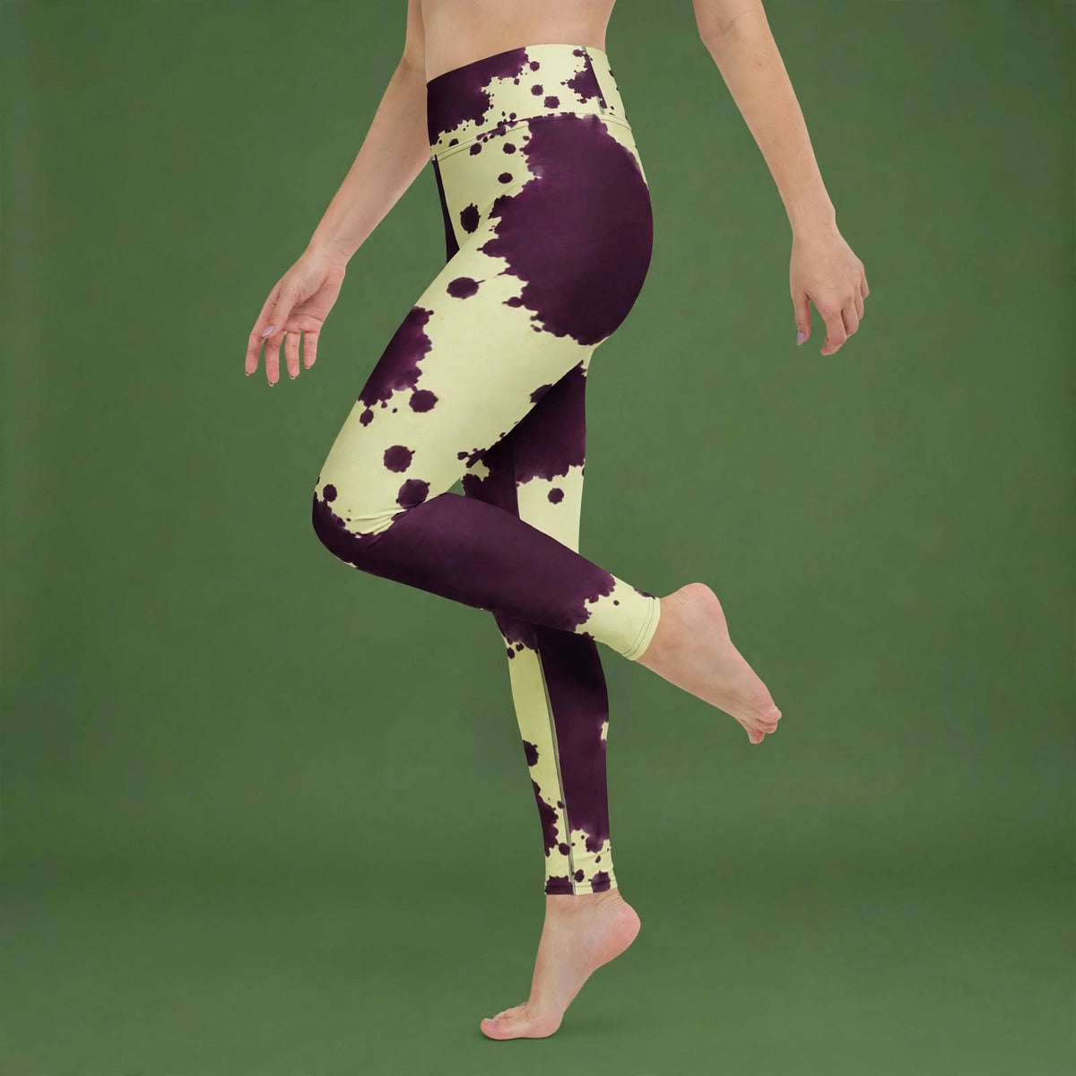 Autumn Fest Orchid Yoga Leggings – abstract print from the real flower, image 12