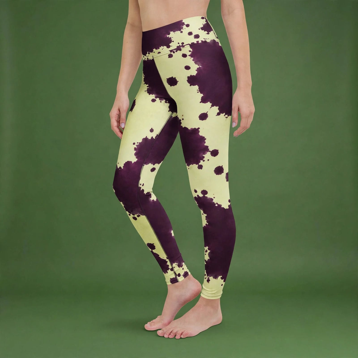 Autumn Fest Orchid Yoga Leggings – abstract print from the real flower, image 11