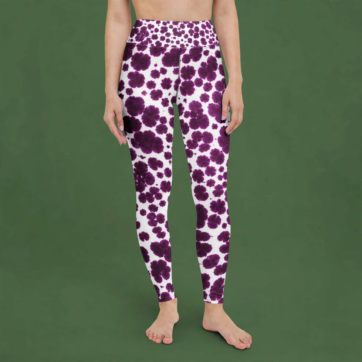 Lioulin Wild Cat Orchid Yoga Leggings – abstract print from the real flower, image 9