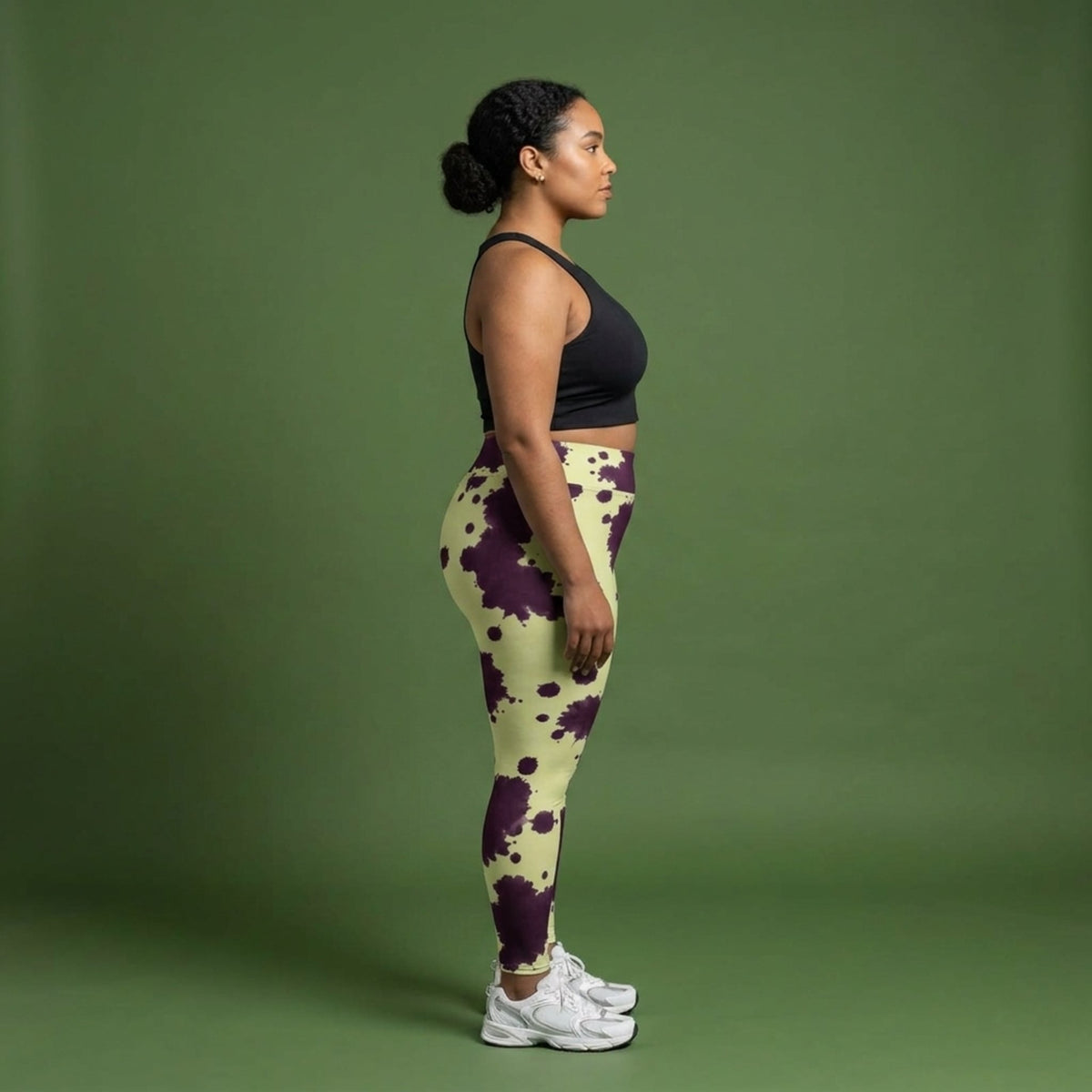 Autumn Fest Orchid Yoga Leggings – abstract print from the real flower, image 2