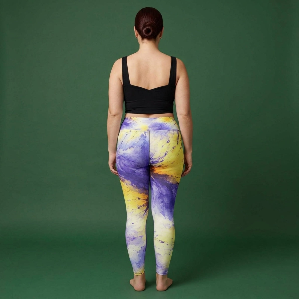 Penny Purple Picotee Viola Leggings – abstract print from the real flower, image 3