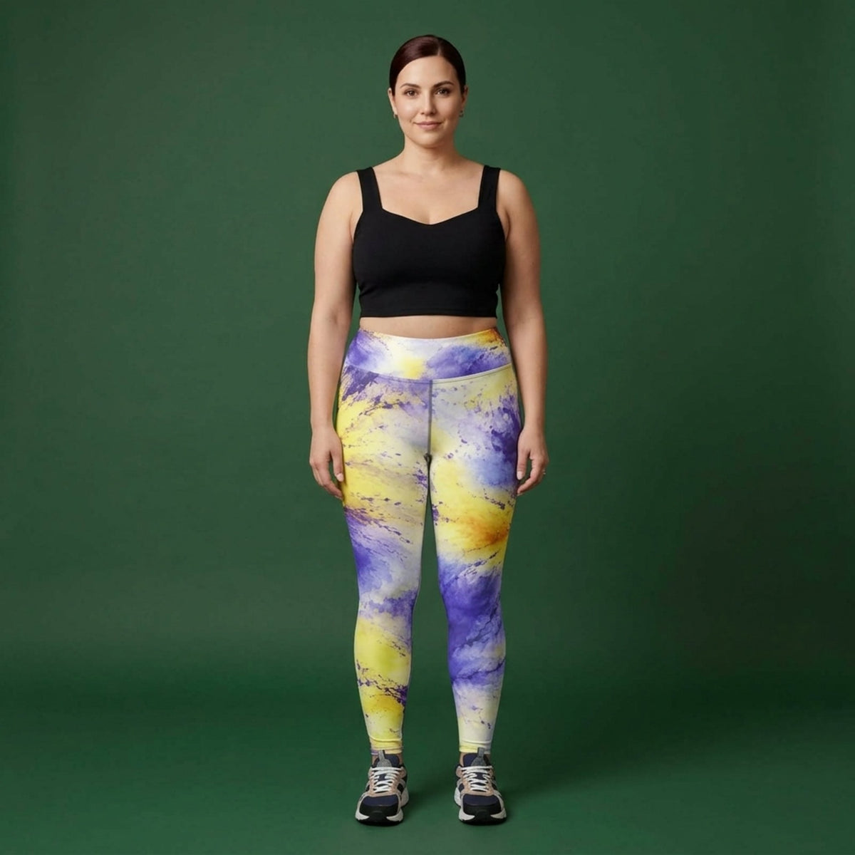 Penny Purple Picotee Viola Leggings – abstract print from the real flower, image 5