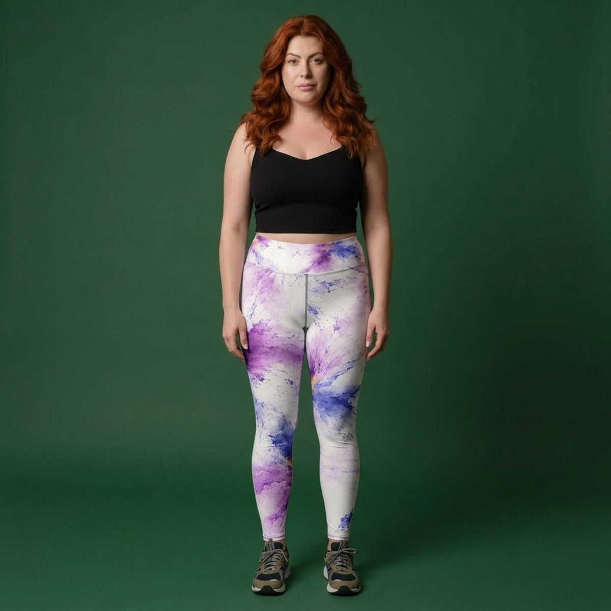 Sorbet Pink Halo Viola Leggings – abstract print from the real flower, image 5