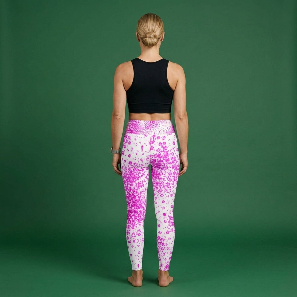 Pale Face Clown Orchid Yoga Leggings – abstract print from the real flower, image 3