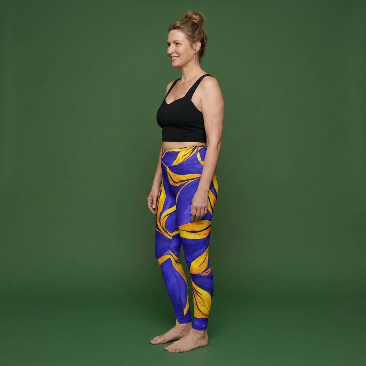 Sorbet Morpho Viola Leggings – abstract print from the real flower, image 3