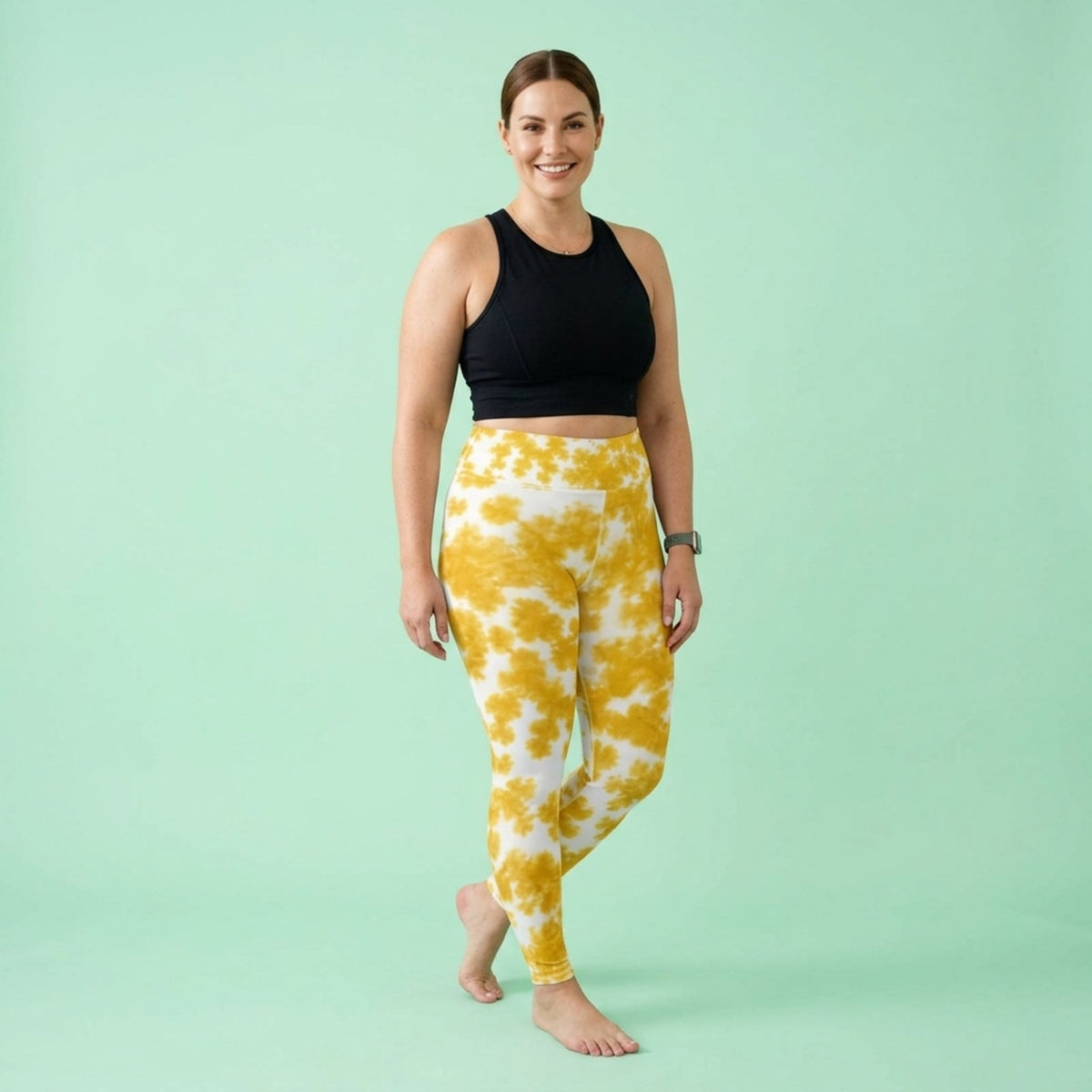 Rancho Bariloche Orchid Yoga Leggings – abstract print from the real flower, image 2