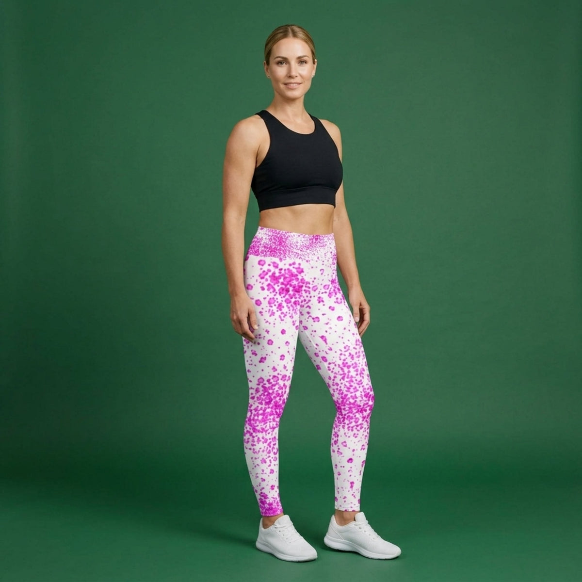 Pale Face Clown Orchid Yoga Leggings – abstract print from the real flower, image 1