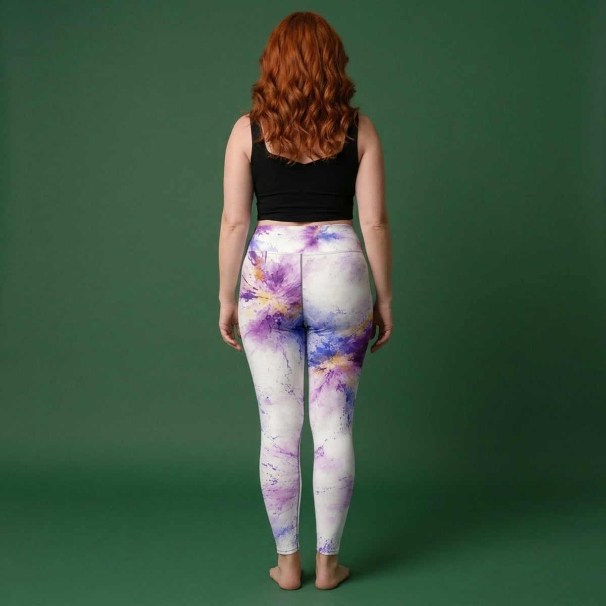 Sorbet Pink Halo Viola Leggings – abstract print from the real flower, image 3