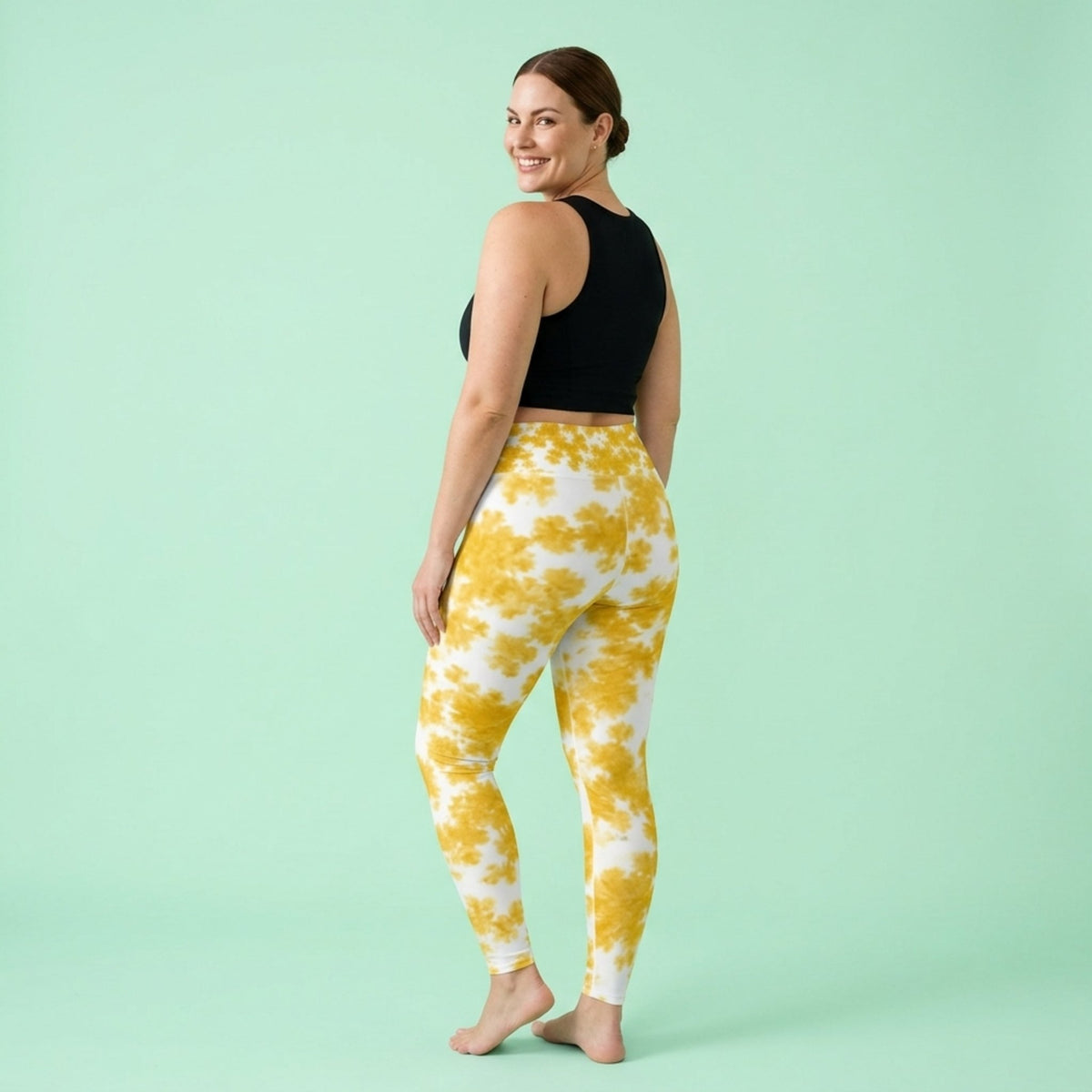 Rancho Bariloche Orchid Yoga Leggings – abstract print from the real flower, image 3