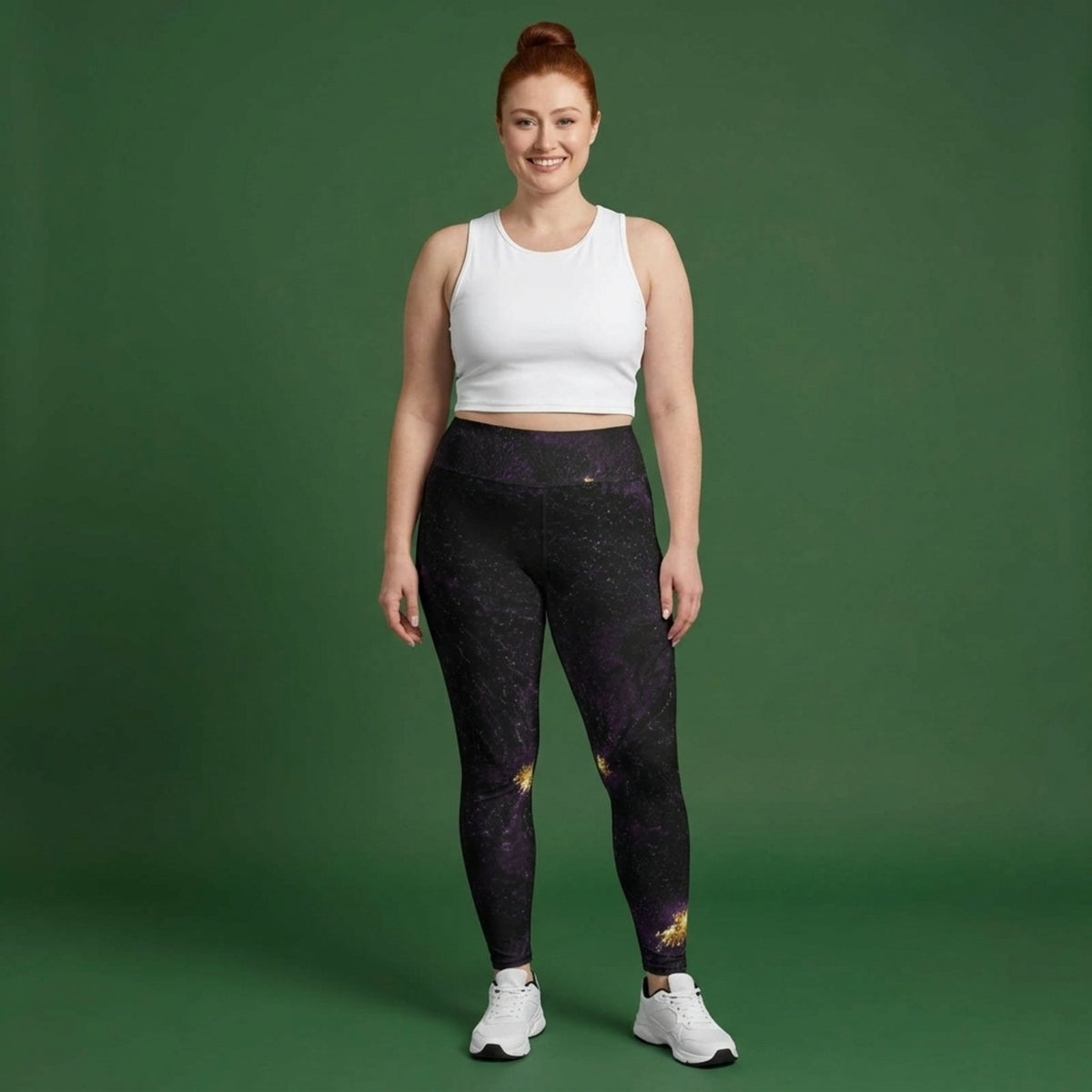 Sorbet Black Delight Viola Leggings – abstract print from the real flower, image 3