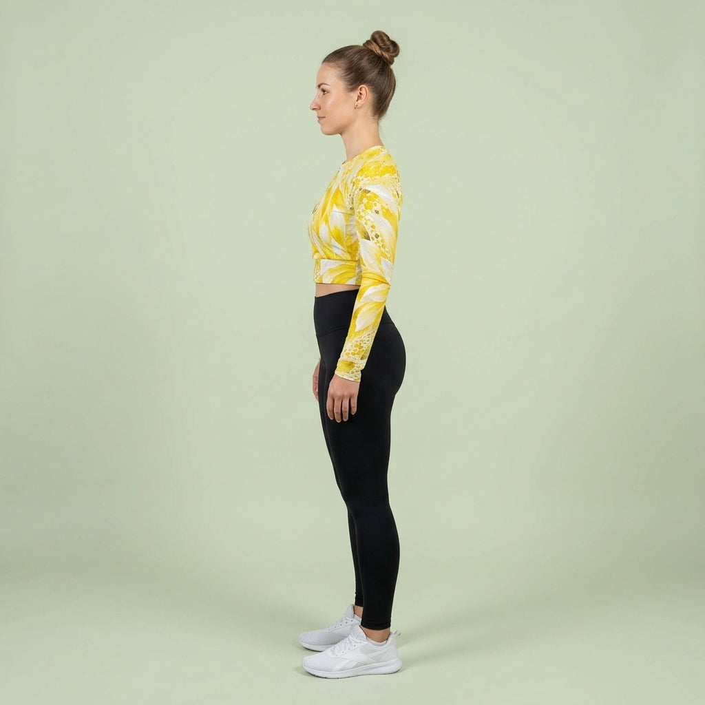 Grand Prix Dahlia Long Sleeve Crop Top